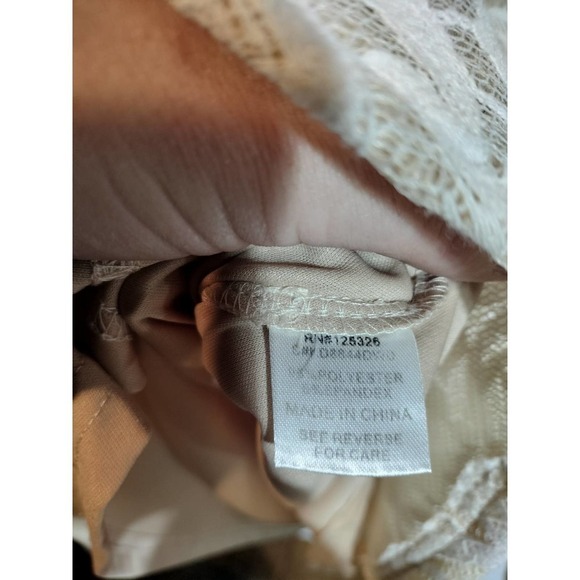 Windsor cream lace over beige formal mini dress sleeveless open back woman med - Picture 10 of 10